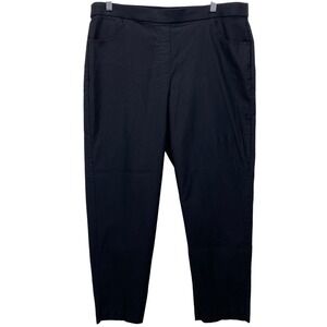 Alfred Dunner Woman 16W Black Pull On Straight Leg Stretch Pants Solid Office